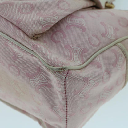 Celine C Macadam Canvas Hand Bag Leather Pink  yb138