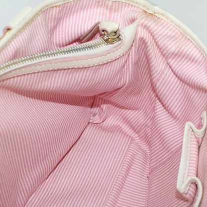 Celine C Macadam Canvas Hand Bag Leather Pink  yb138