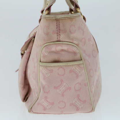 Celine C Macadam Canvas Hand Bag Leather Pink  yb138