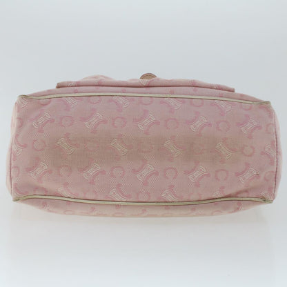Celine C Macadam Canvas Hand Bag Leather Pink  yb138